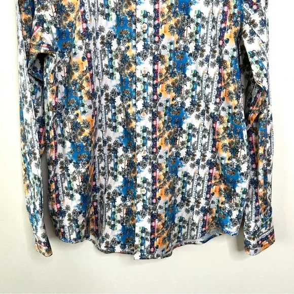 Robert Graham Tailored Fit Button Down Shirt Multi Color Long Sleeve